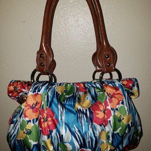 NINE & CO Double Handle Vibrant Floral Bag
